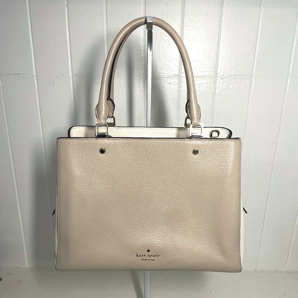 Kate Spade Leila Medium Triple Compartment Satchel - Light Sand Multi (EUC)